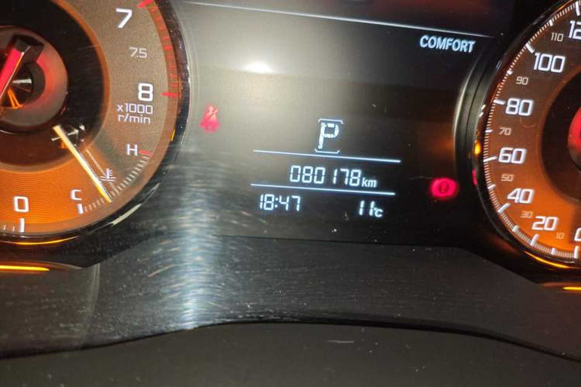 Used Acura CDX 2016 1.5T Two-Wheel Drive Deluxe Edition Odometer Close Up