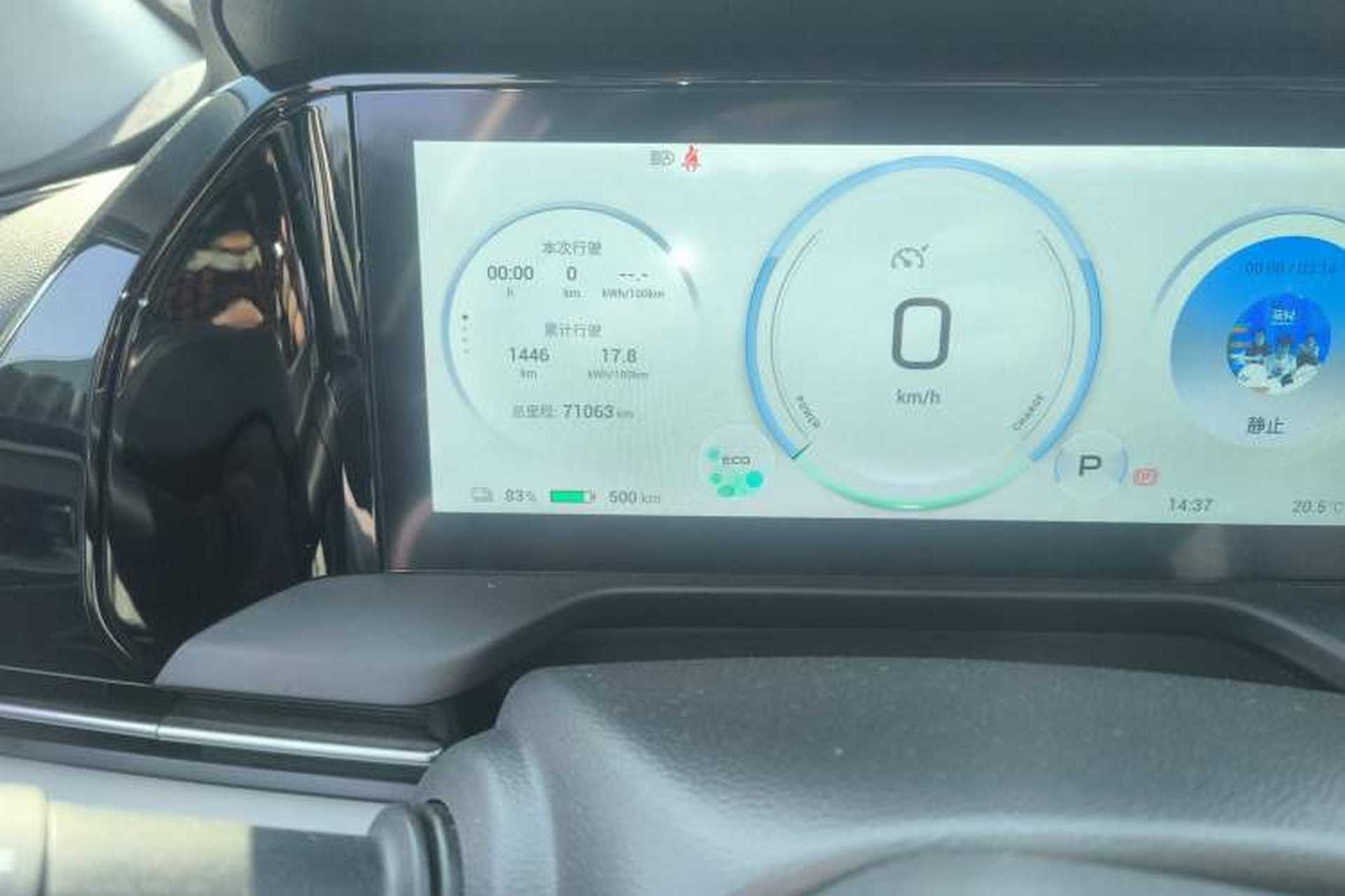 Used AION S Plus 2022 80 Tech Edition Odometer Close Up