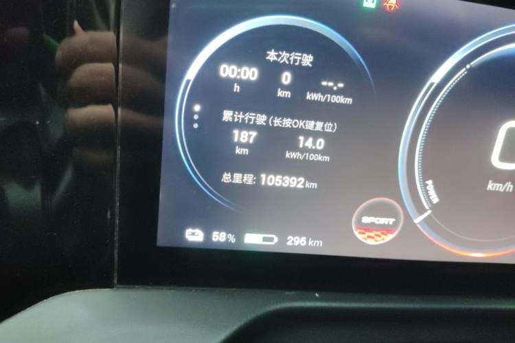 Used AION S Plus 2023 70 Intelligent Edition Lithium Iron Phosphate Odometer Close Up