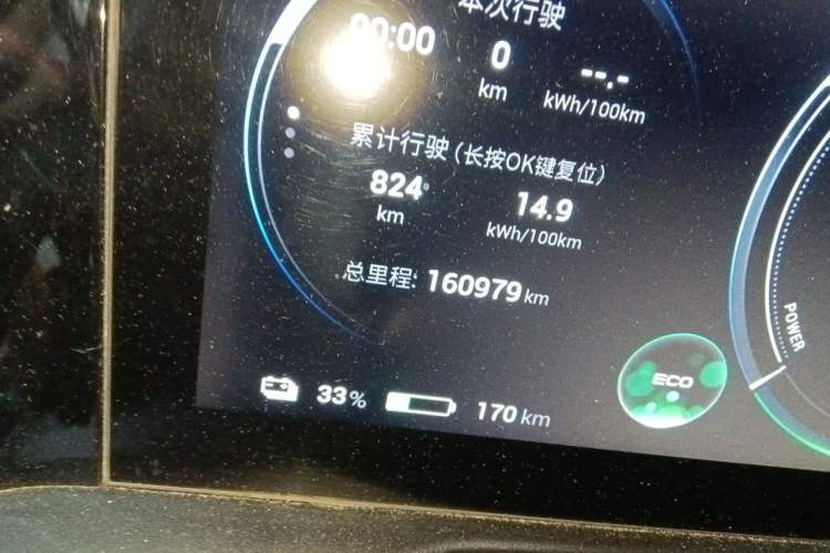 Used AION S Plus 2023 70 Enjoy Edition Lithium Iron Phosphate Odometer Close Up