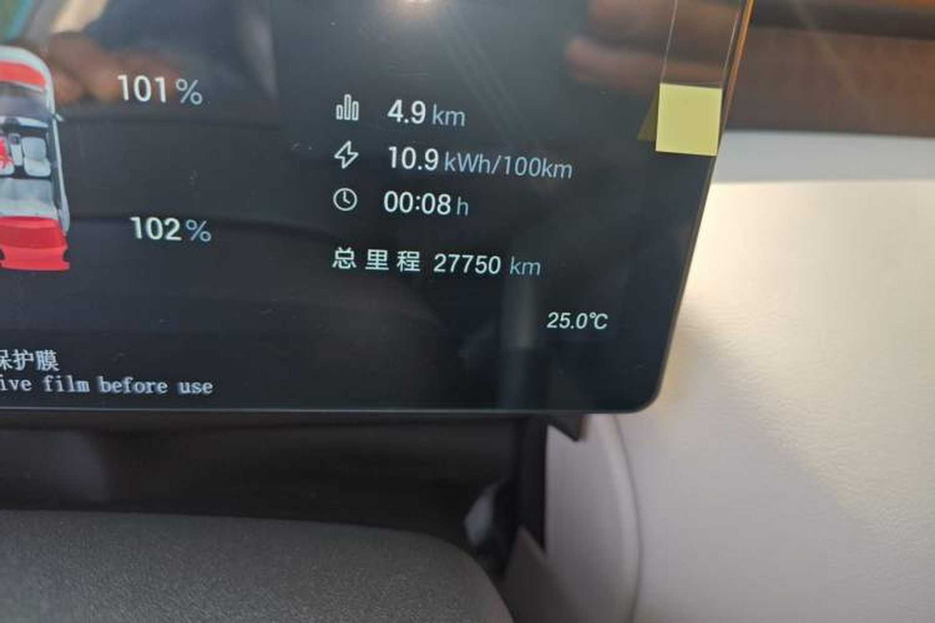 Used AION UT 2025 420 Prestige Edition Odometer Close Up