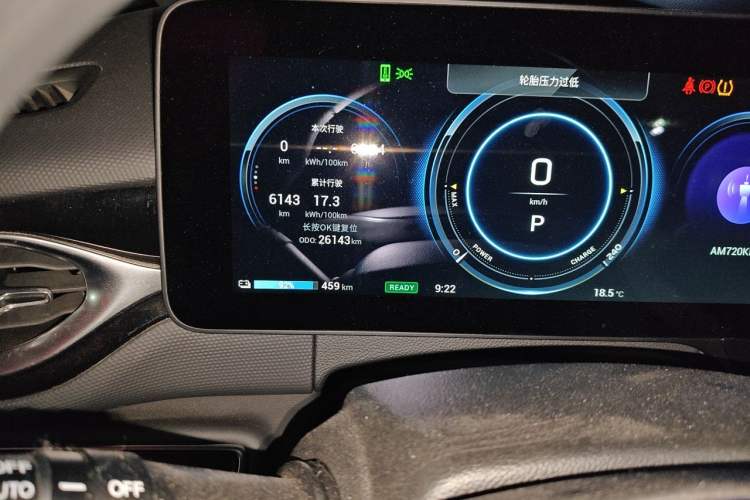 Used AION V 2021 Evolution Edition 70 Smart Tech Version Odometer Close Up