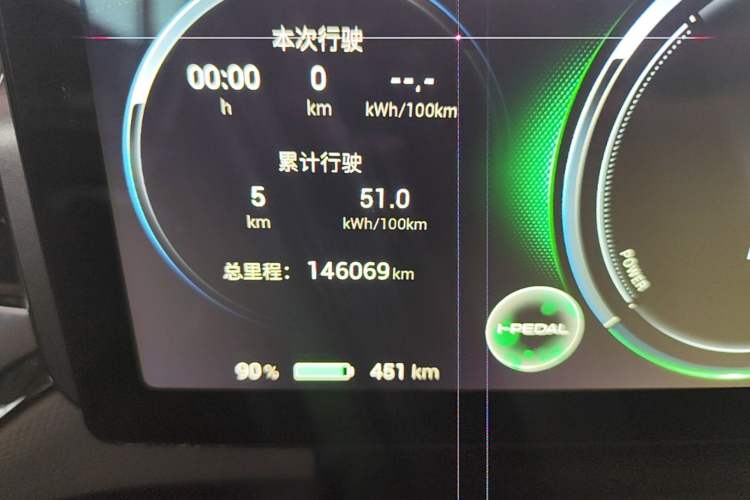 Used AION V 2021 Plus 70 Smart Edition Lithium Iron Phosphate Odometer Close Up