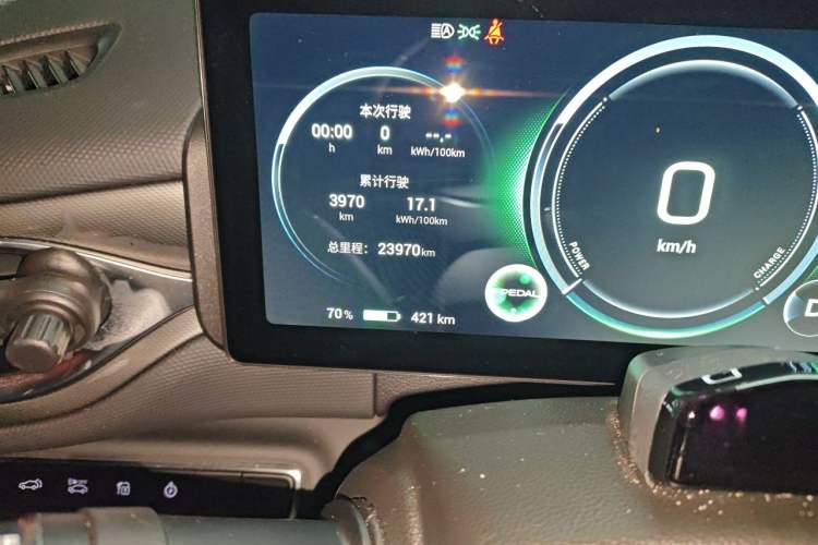 Used AION V 2021 Plus 80 Smart Technology Edition Ternary Lithium Odometer Close Up