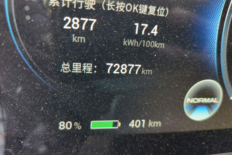 Used AION V 2021 Plus 70 Smart Edition Lithium Iron Phosphate Odometer Close Up