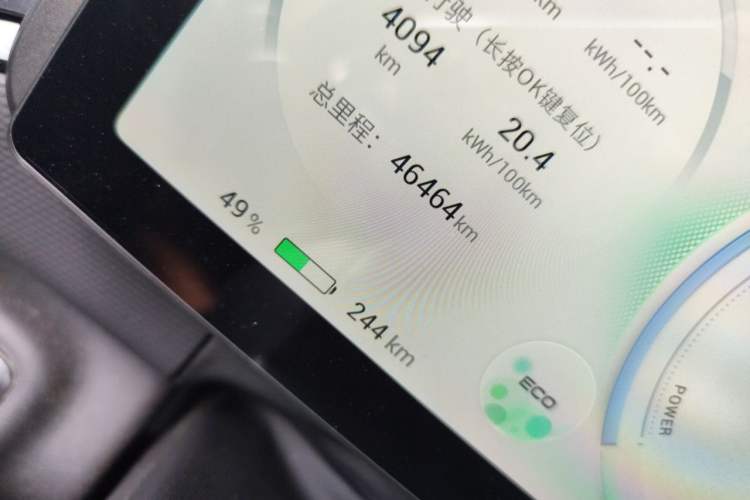 Used AION V 2021 Plus 70 Smart Technology Edition Lithium Iron Phosphate Odometer Close Up