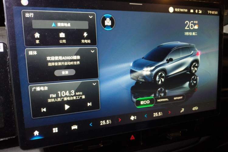 Used AION V 2021 Plus 70 Super Fast Charging Version Ternary Lithium Audio And AC Panel