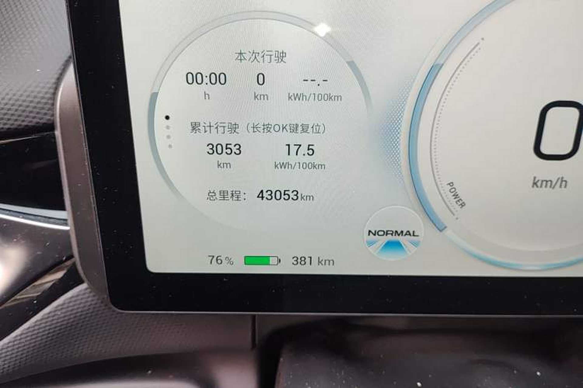 Used AION V 2021 Plus 70 Smart Edition Lithium Iron Phosphate Odometer Close Up