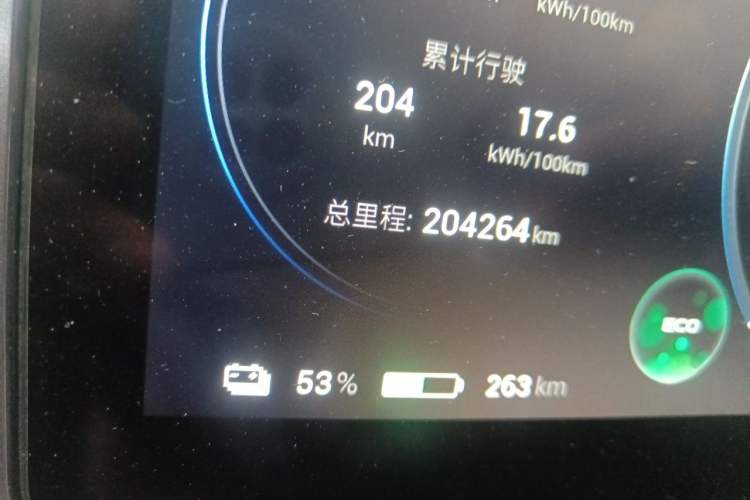 Used AION V 2023 Plus 70 Smart Tech Edition Lithium Iron Phosphate Odometer Close Up