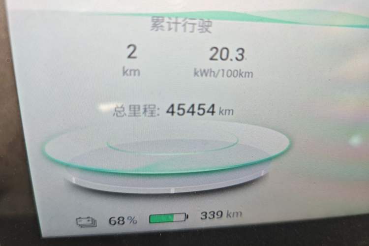 Used AION V 2024 Plus 70 Star Edition Lithium Iron Phosphate Odometer Close Up