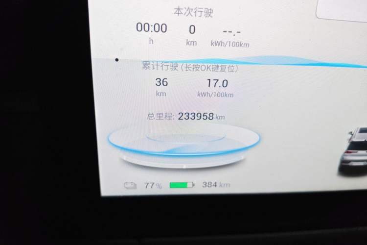 Used AION Y 2021 70 Tech Vitality Edition Odometer Close Up