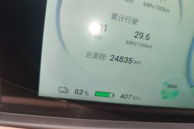 Used AION Y 2022 70 Tech Edition Lithium Iron Phosphate Odometer Close Up