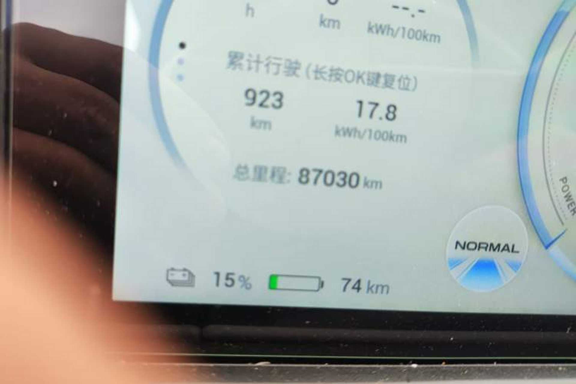 Used AION Y 2022 70 Intelligent Edition Lithium Iron Phosphate Odometer Close Up