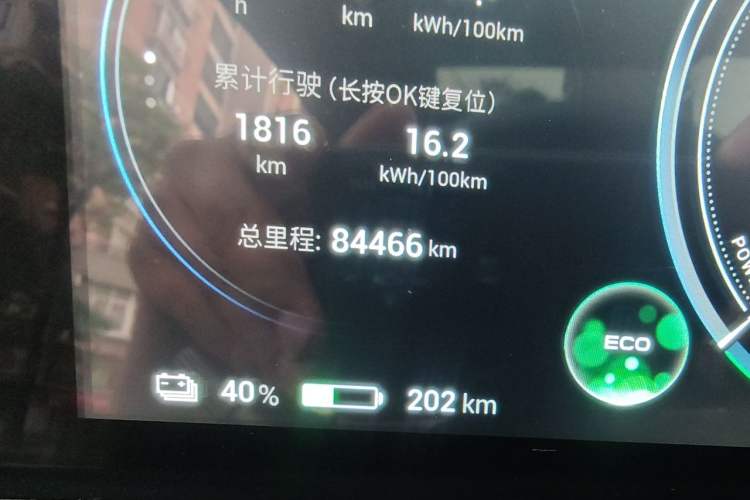 Used AION Y 2022 70 Intelligent Edition Lithium Iron Phosphate Odometer Close Up