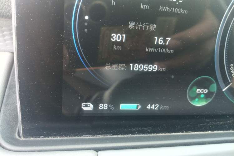Used AION Y 2022 70 Enjoyment Edition Lithium Iron Phosphate Odometer Close Up
