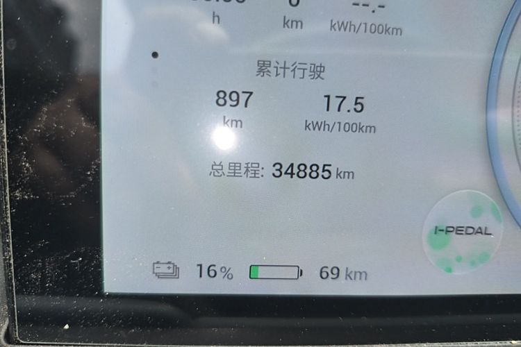 Used AION Y 2023 Younger Odometer Close Up