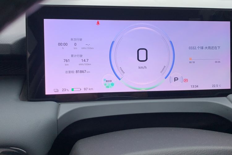 Used AION Y 2024 Younger Odometer Close Up