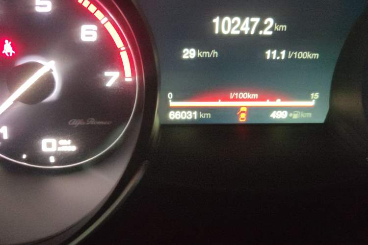 Used Alfa Romeo Giulia 2017 2.0T 280HP Luxury Edition Odometer Close Up