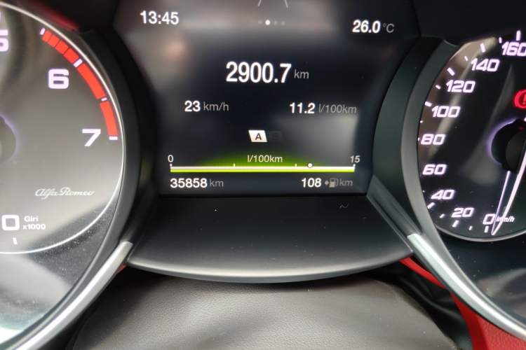 Used Alfa Romeo Giulia 2017 2.0T 280HP Luxury Sport Edition Odometer Close Up