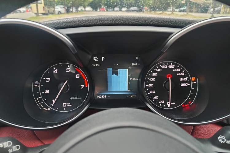 Used Alfa Romeo Giulia 2017 2.0T 200HP Luxury Edition Odometer Close Up