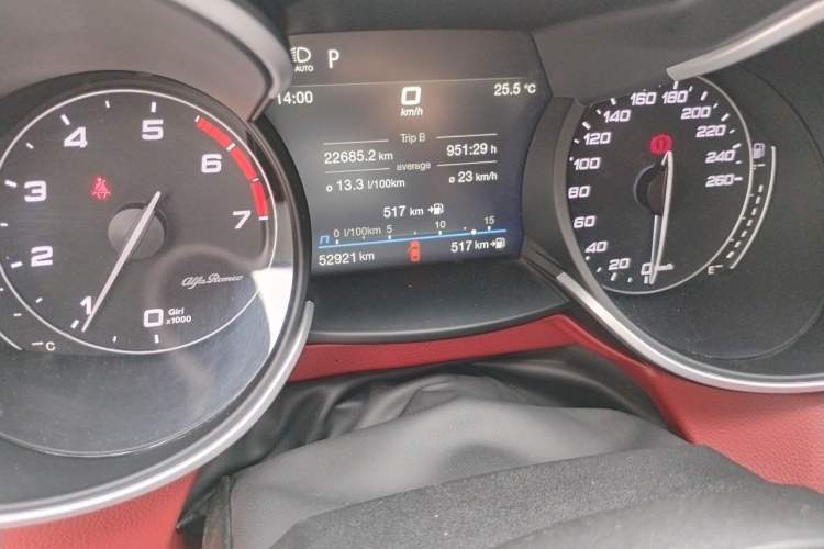 Used Alfa Romeo Stelvio 2020 2.0T 280HP Luxury Edition Odometer Close Up