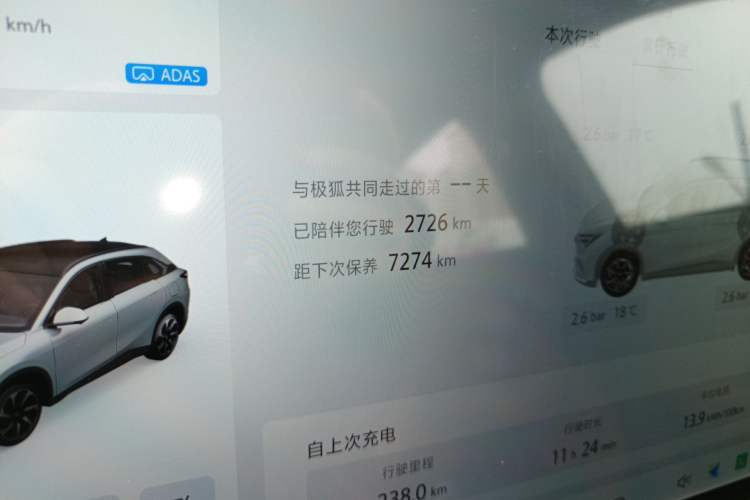 Used ARCFOX Alpha T5 2026 Model Pure Electric 560 Intelligent Enjoyment Version Odometer Close Up