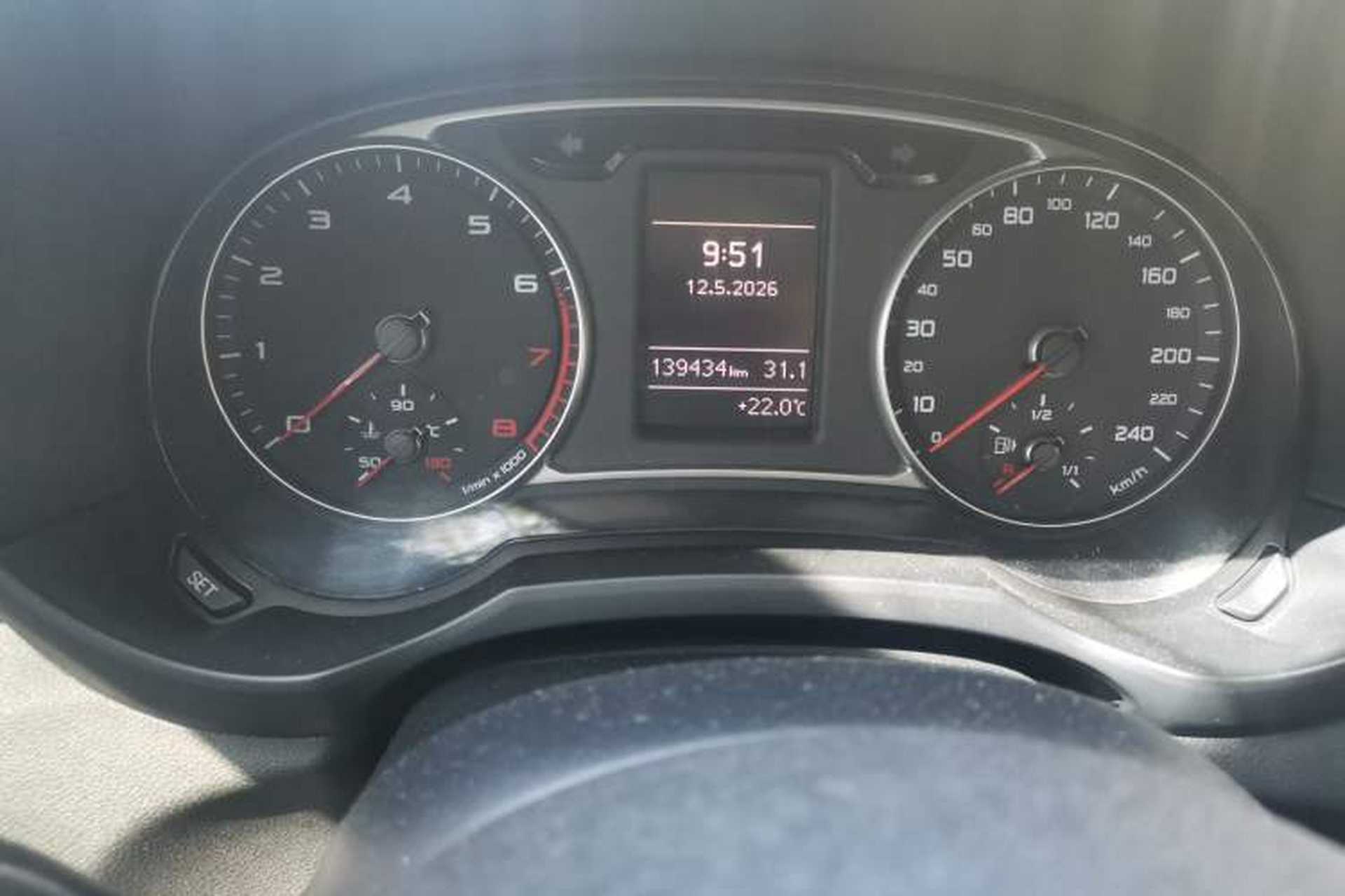 Used Audi A1 2014 30 TFSI Comfort Model Odometer Close Up