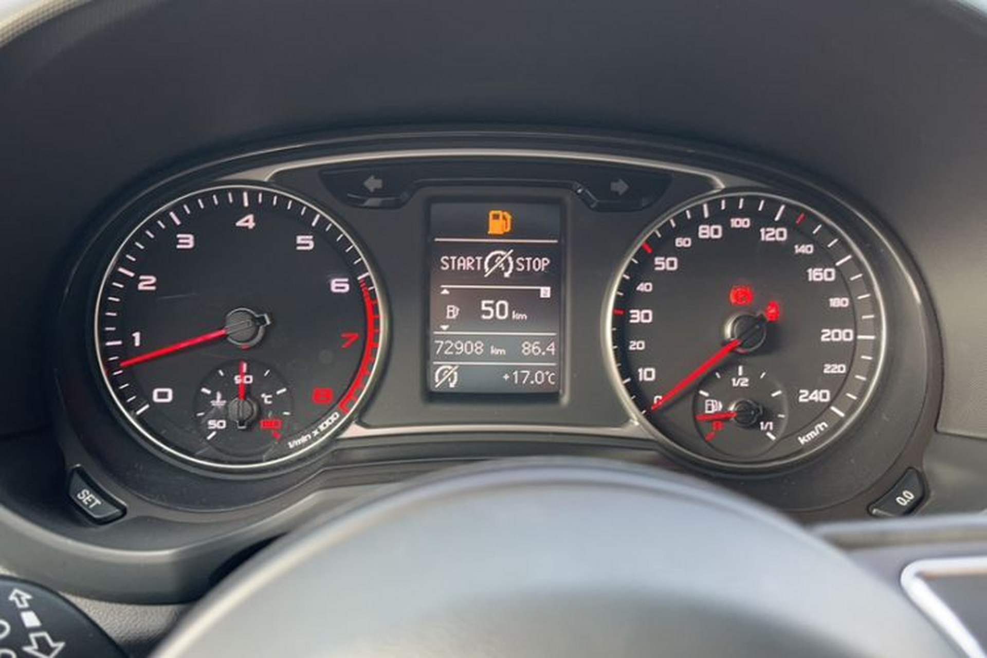 Used Audi A1 2016 30 TFSI Sportback Design Fashion Edition Odometer Close Up