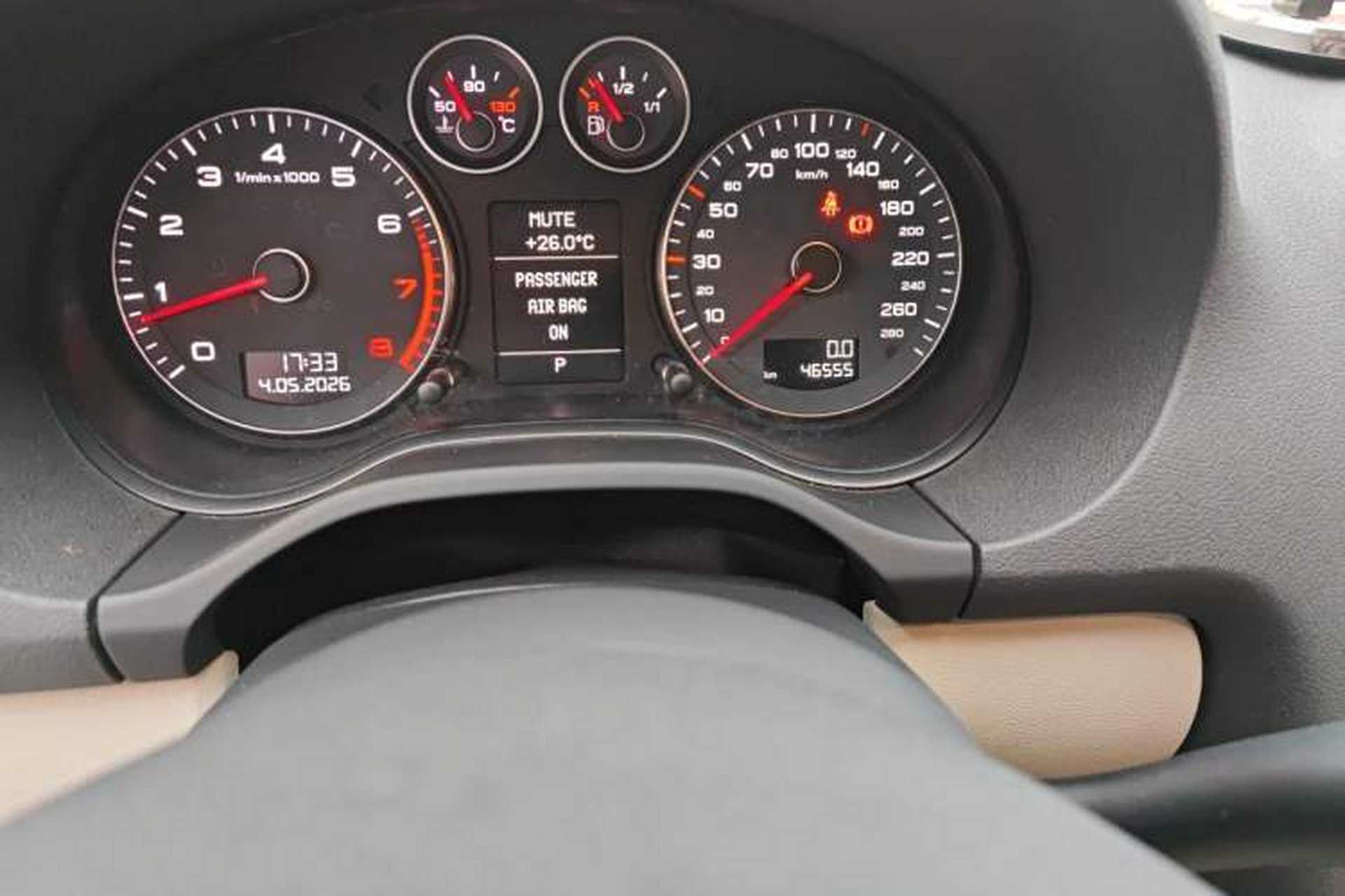 Used Audi A3 2012 Sportback 1.4T Comfort Model Odometer Close Up