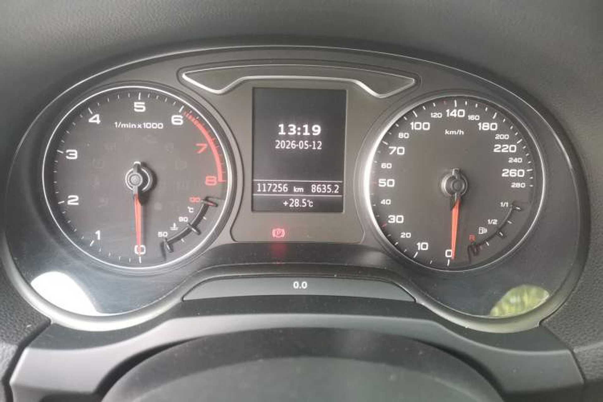 Used Audi A3 2014 Limousine 40 TFSI S line Comfort Model Odometer Close Up