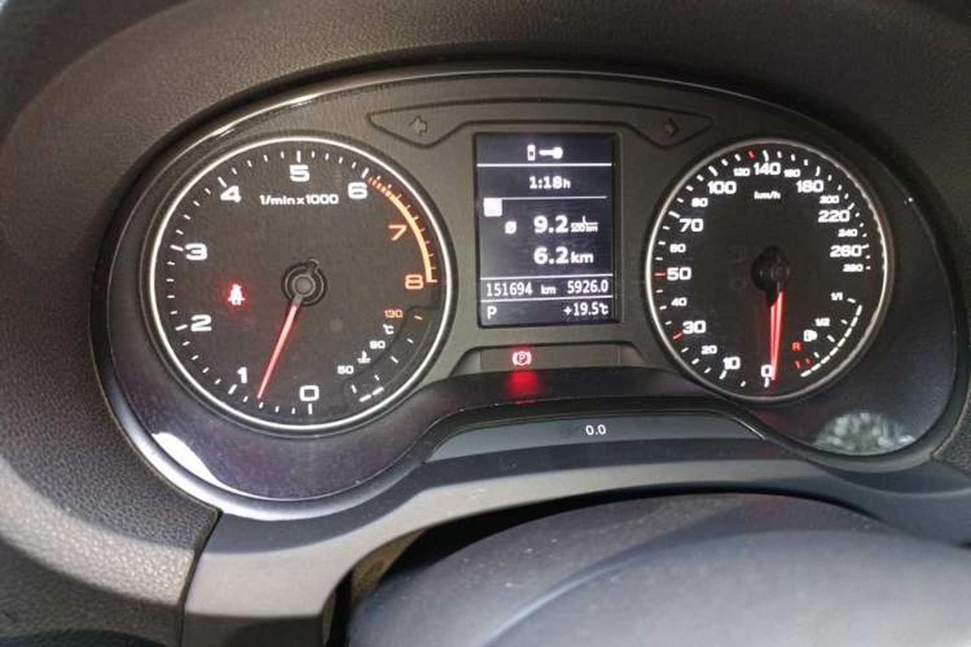 Used Audi A3 2014 Limousine 35 TFSI Automatic Comfort Model Odometer Close Up