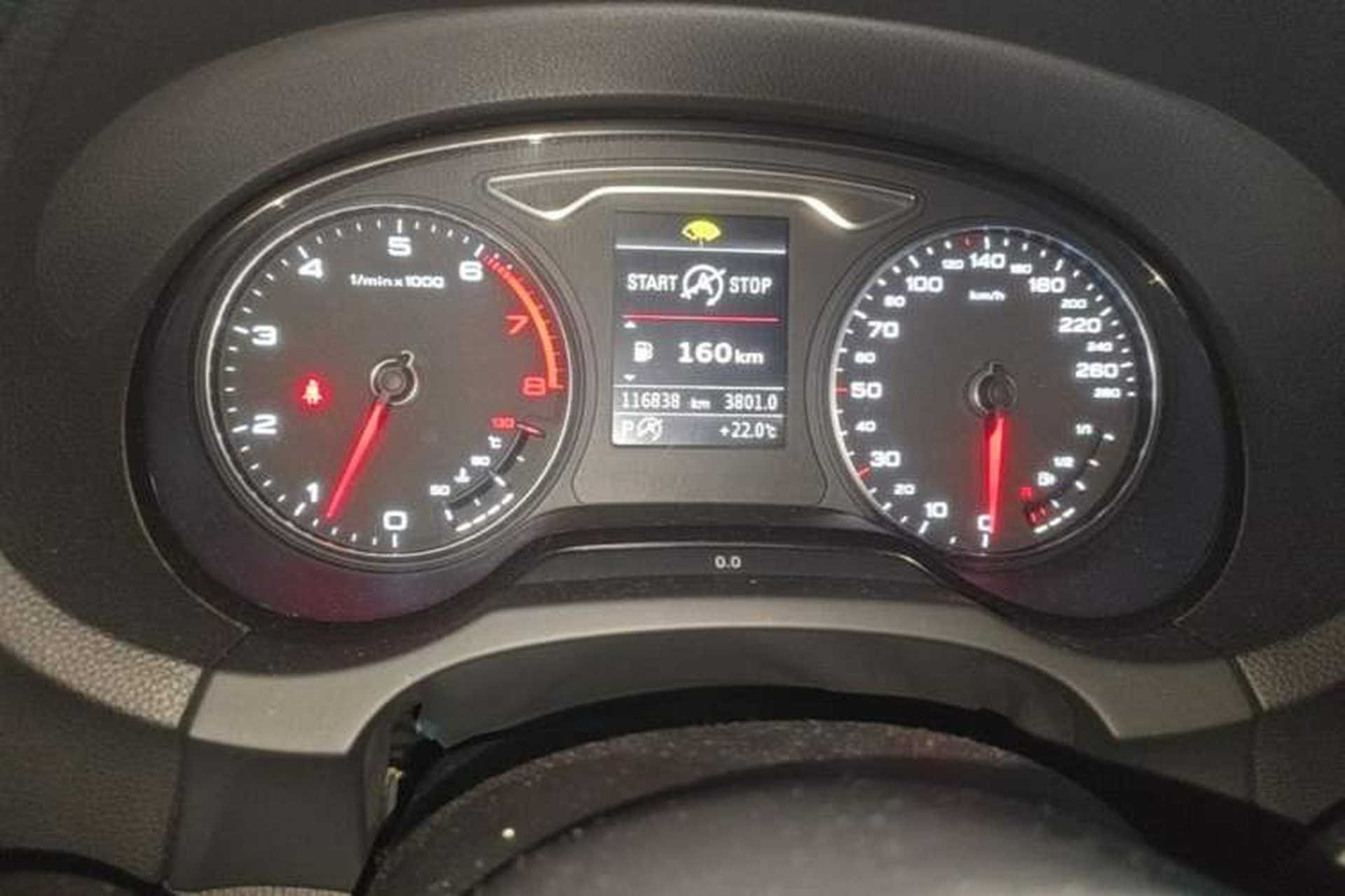 Used Audi A3 2015 Sportback 40 TFSI Automatic Comfort Model Odometer Close Up