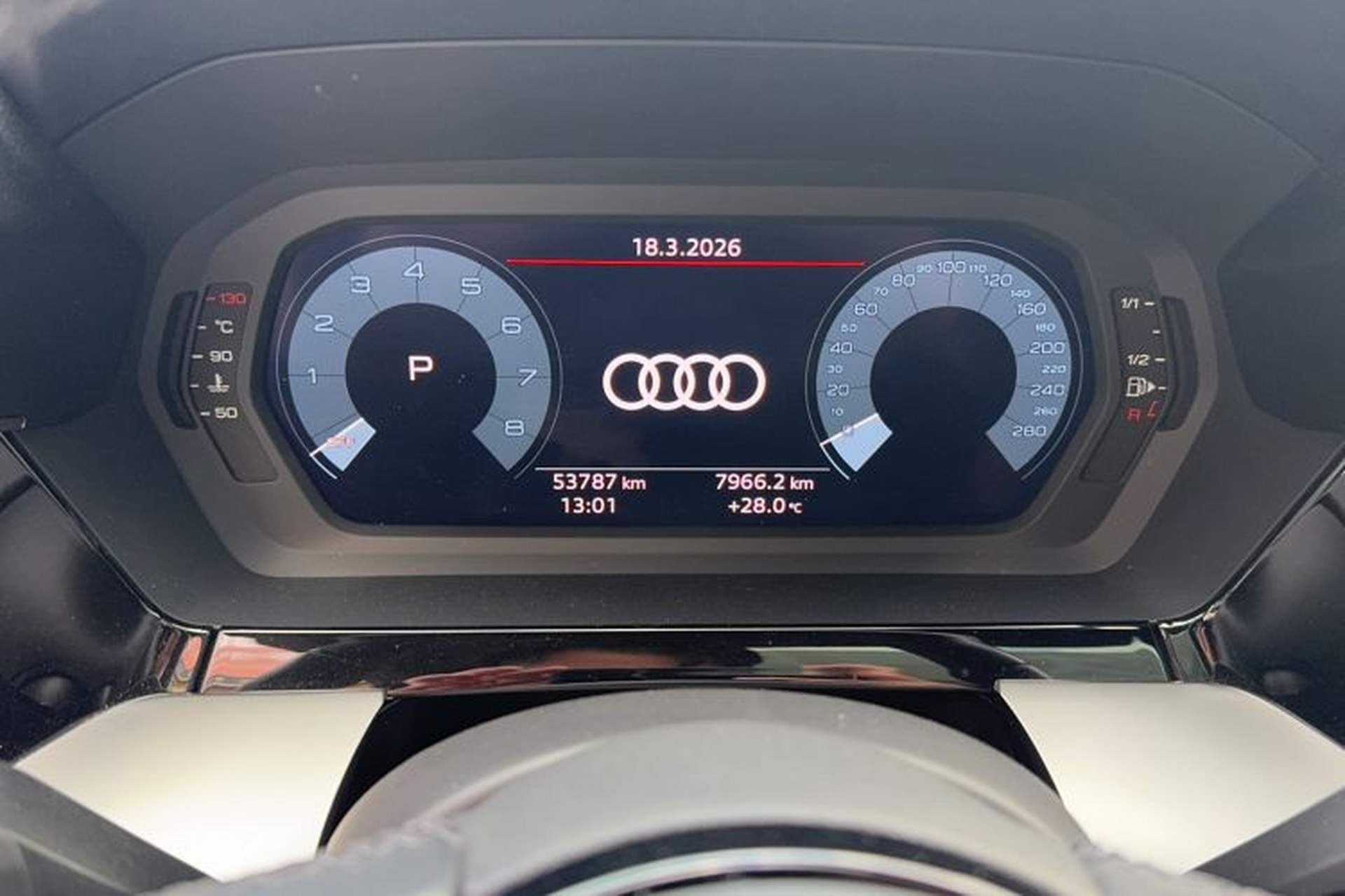 Used Audi A3 2024 A3L Limousine 35 TFSI Fashionable and Elegant Model Odometer Close Up