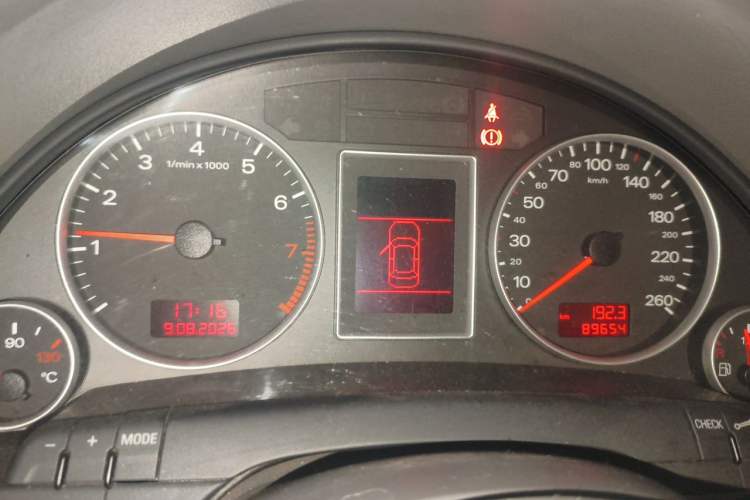 Used Audi A4 2008 1.8T manual Comfort trim level Odometer Close Up