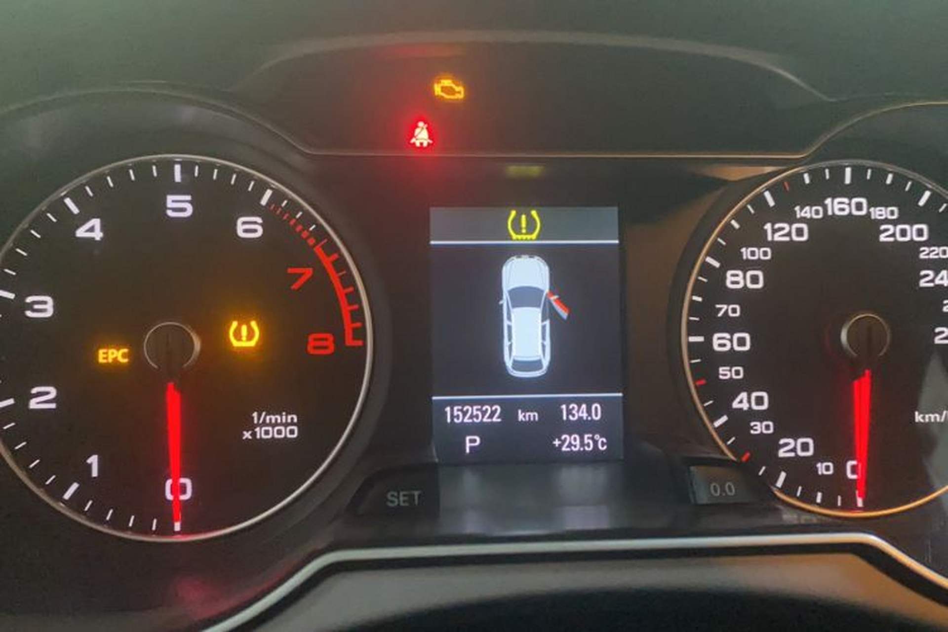 Used Audi A4 2013 40 TFSI allroad quattro Comfort model Odometer Close Up