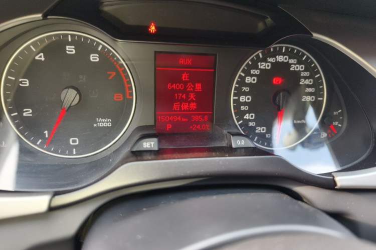 Used Audi A4L 2010 1.8 TFSI Comfort Model Odometer Close Up
