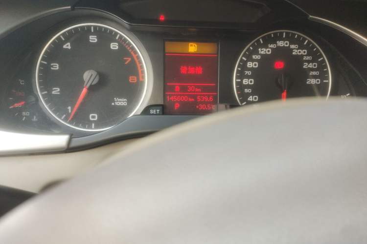 Used Audi A4L 2011 2.0 TFSI Comfort Model Odometer Close Up