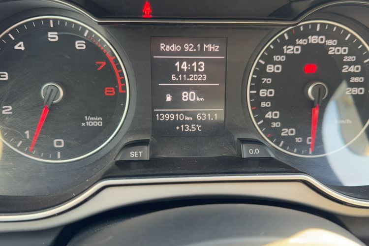 Used Audi A4L 2013 30 TFSI Manual Comfort Model Odometer Close Up