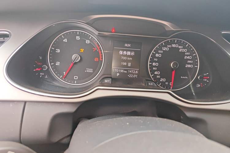 Used Audi A4L  Odometer Close Up