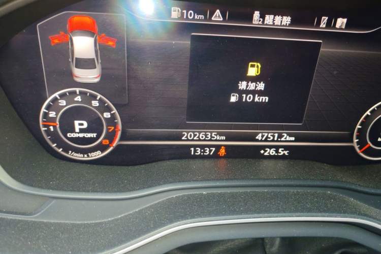 Used Audi A4L 2017 45 TFSI quattro Sport Edition Odometer Close Up
