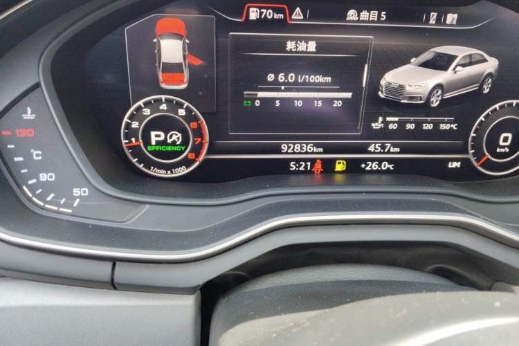 Used Audi A4L 2017 40 TFSI Ambition Edition Odometer Close Up