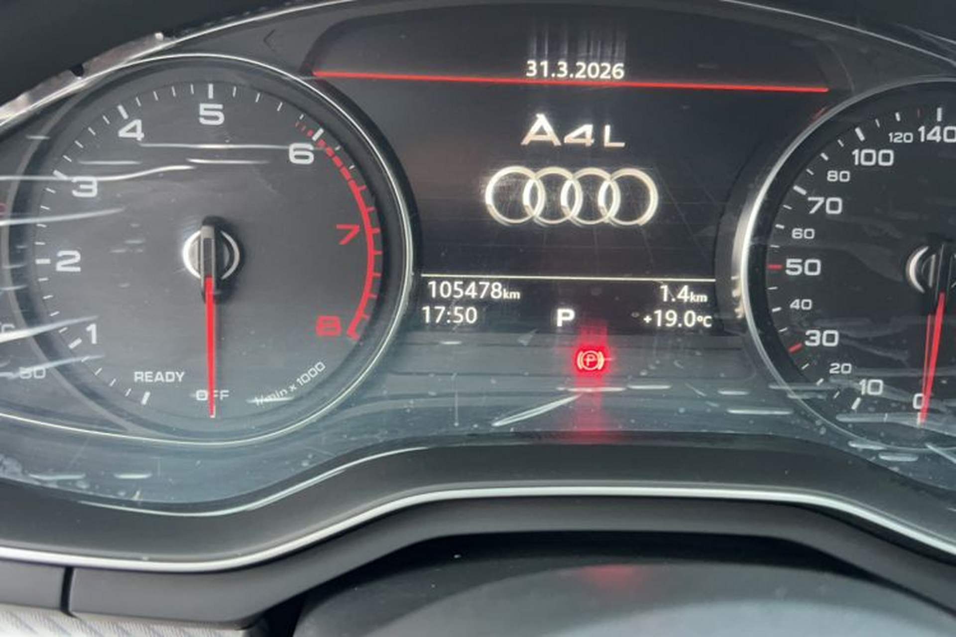 Used Audi A4L 2017 Plus 40 TFSI Ambition Model Odometer Close Up