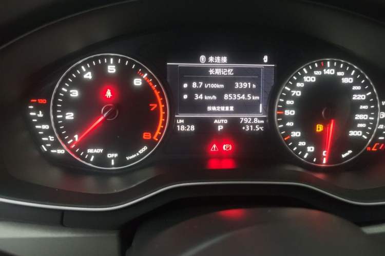 Used Audi A4L 2017 40 TFSI Ambition Edition Odometer Close Up