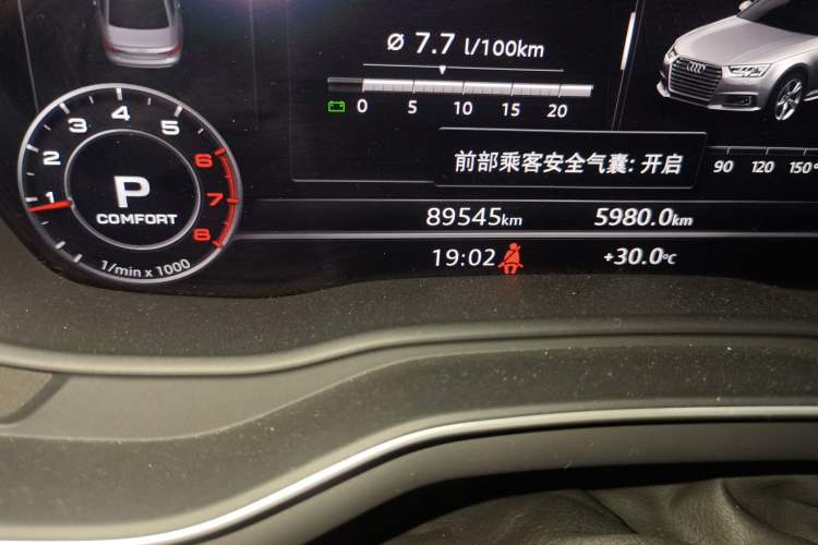 Used Audi A4L 2018 30th Anniversary Edition 40 TFSI Fashion Model Odometer Close Up
