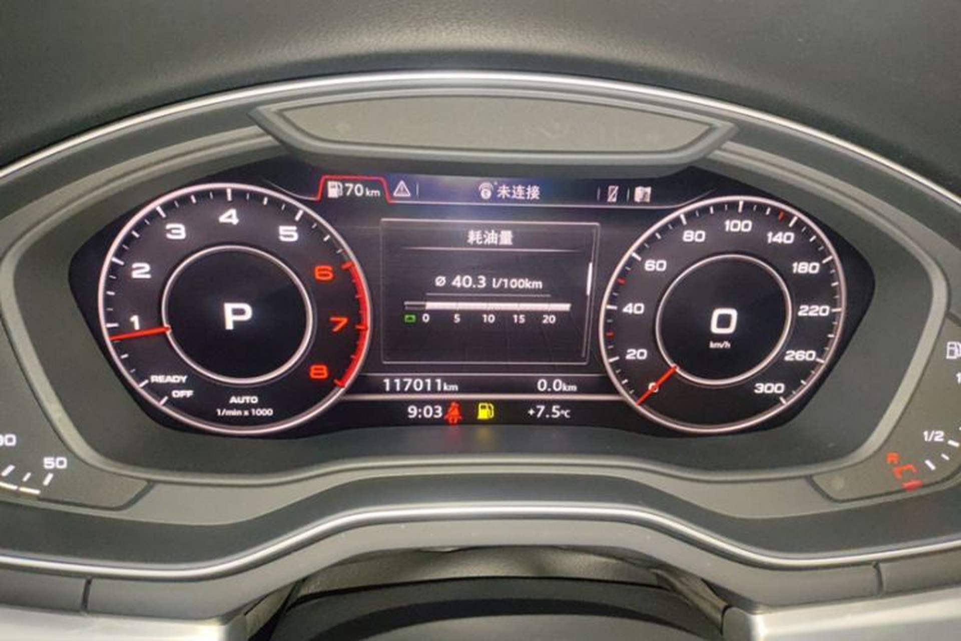 Used Audi A4L 2018 30th Anniversary Edition 40 TFSI Fashion Model Odometer Close Up