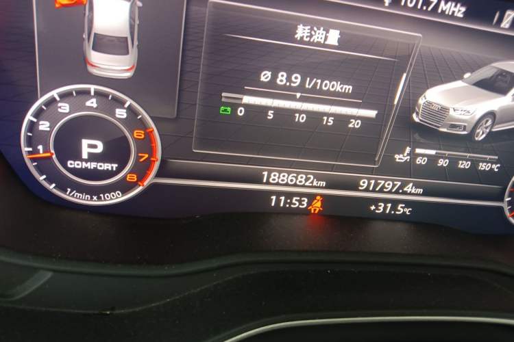 Used Audi A4L 2018 30th Anniversary Edition 40 TFSI Fashion Model Odometer Close Up