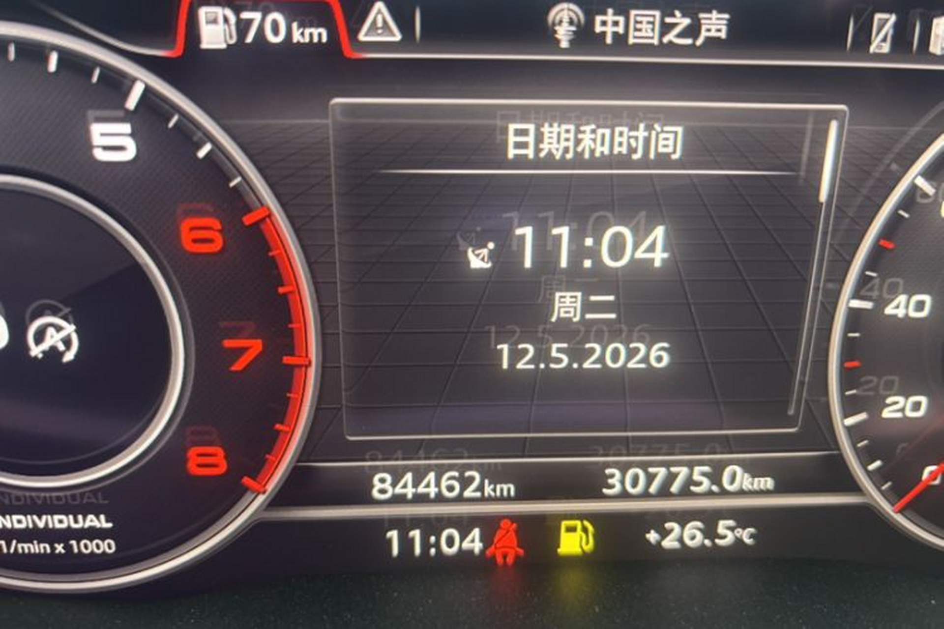 Used Audi A4L 2018 30th Anniversary Edition 40 TFSI Fashion Model Odometer Close Up