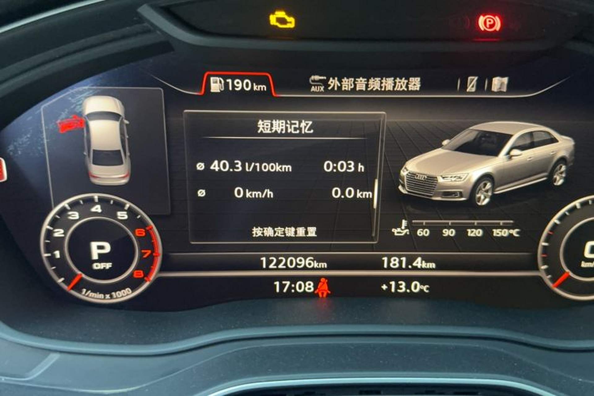 Used Audi A4L 2018 30th Anniversary Edition 40 TFSI Fashion Model Odometer Close Up