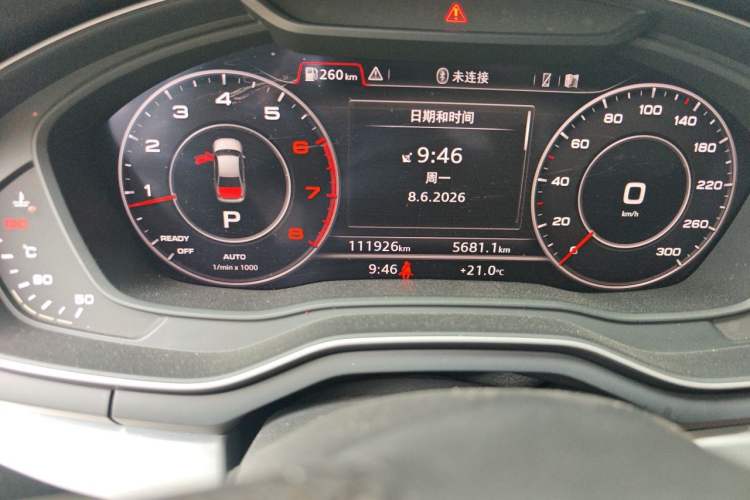 Used Audi A4L 2018 30th Anniversary Edition 40 TFSI Fashion Model Odometer Close Up
