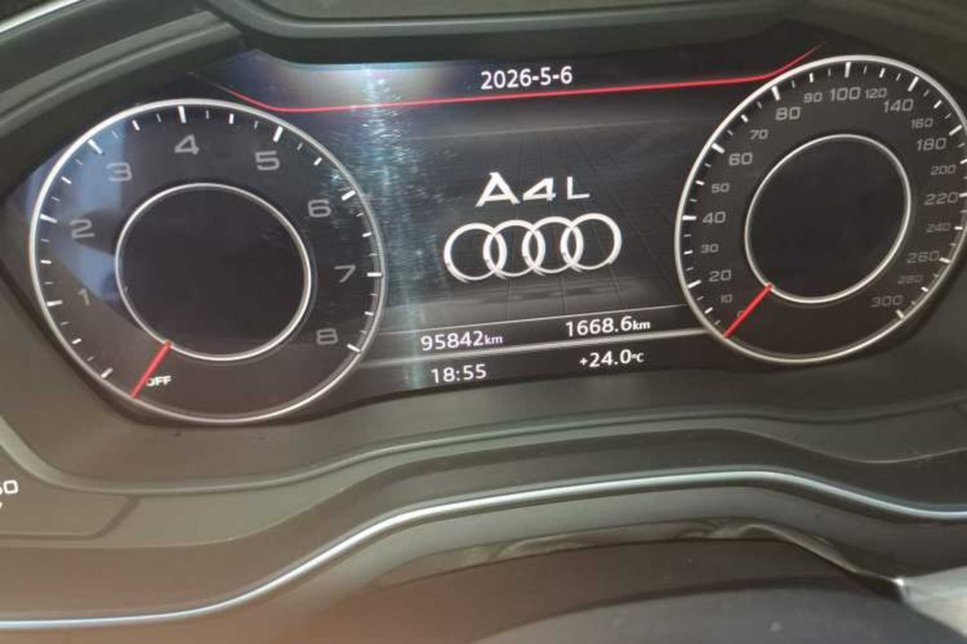 Used Audi A4L 2018 30th Anniversary Edition 40 TFSI Fashion Model Odometer Close Up